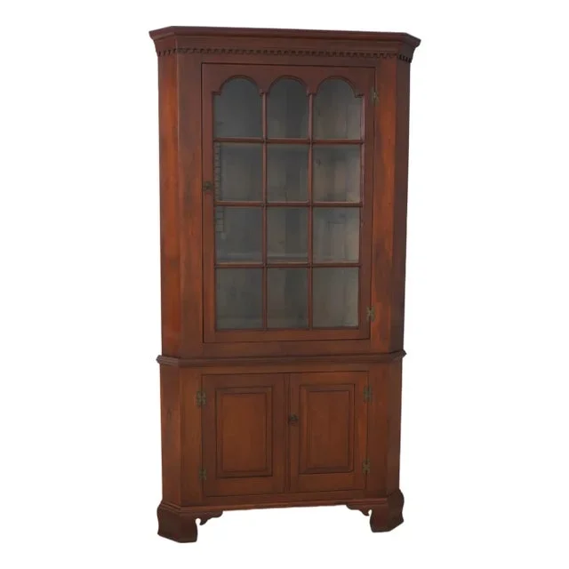 Antique American Cherry Country Chippendale Corner Cabinet