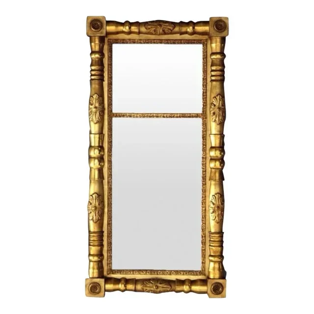 Antique American Classical Carved and Gilded Wall Mirror