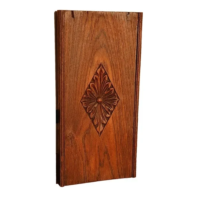 Antique American Hand Carved Oak Wall Art