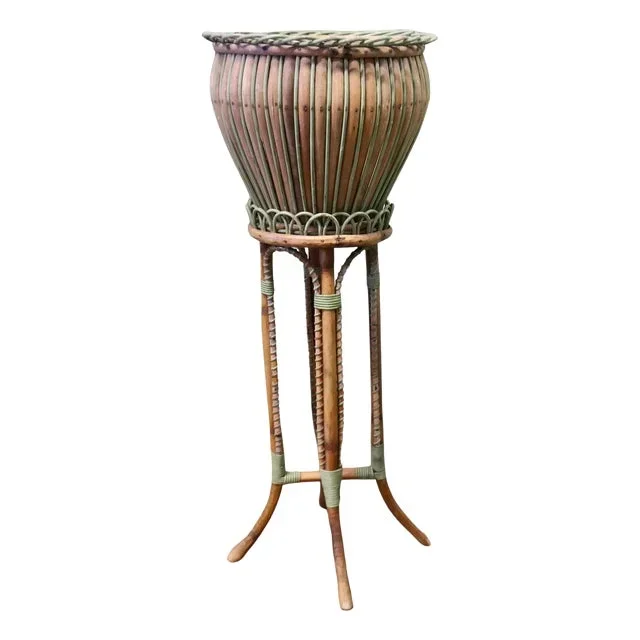 Antique Arts and Crafts Bamboo Jardinière, 1890