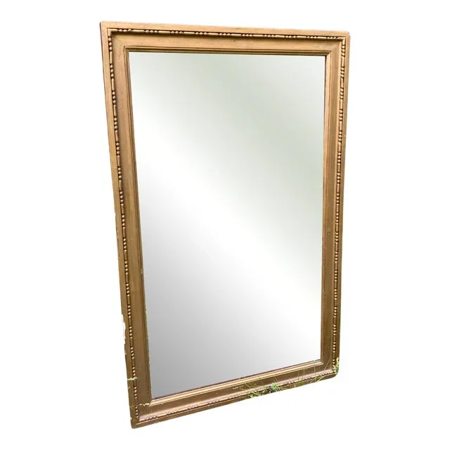 Antique Beveled Mirror in Gilded Wood