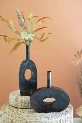 Antique Brass Vase Each
