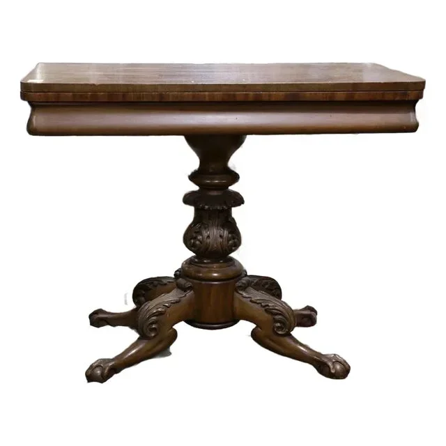 Antique C 1840’s American Empire Style Fold Over Games Table