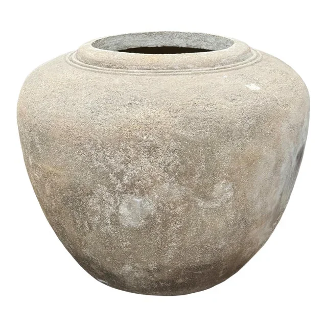 Antique Cement Java Pot / Planter