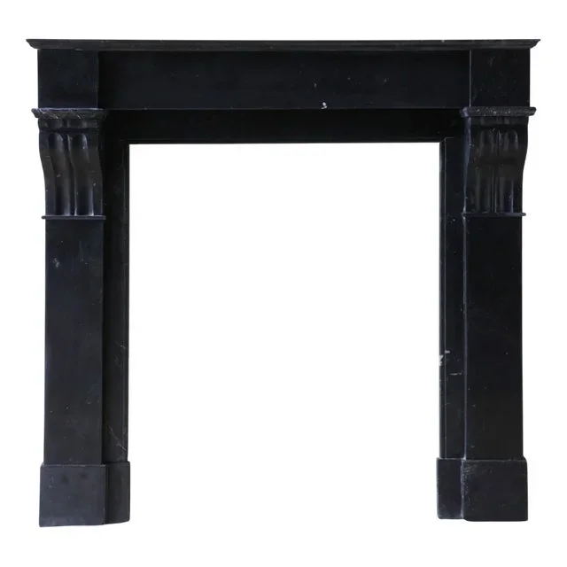 Antique Dutch Black Marble Mantel Piece, 1890s