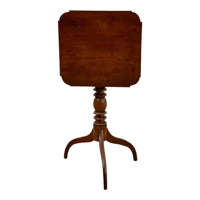 Antique Early 19th Century Mahogany Tilt Top Candle Stand