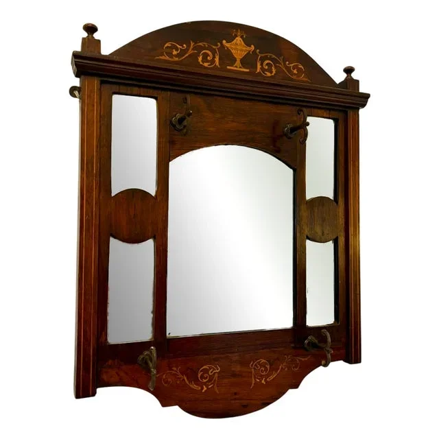 Antique Edwardian Inlaid Rosewood Wall Mirror, 1900