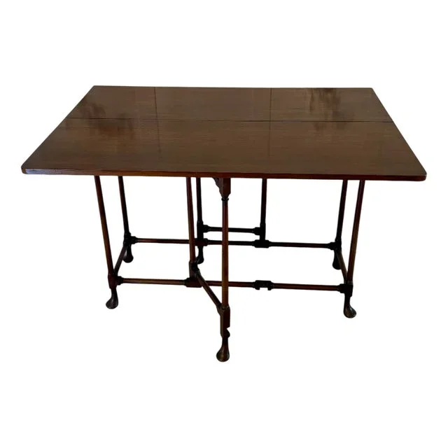 Antique Edwardian Mahogany Spider Leg Drop Leaf Table, 1900S