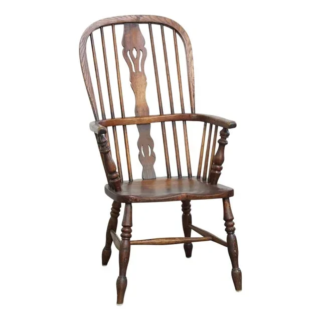 Antique English Highback Windsor Dining Room Chair