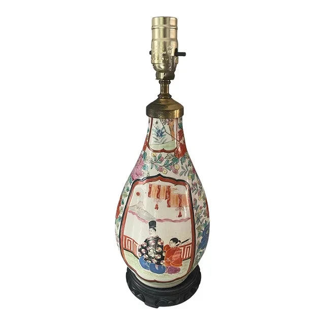 Antique Famille Rose Porcelain Lamp