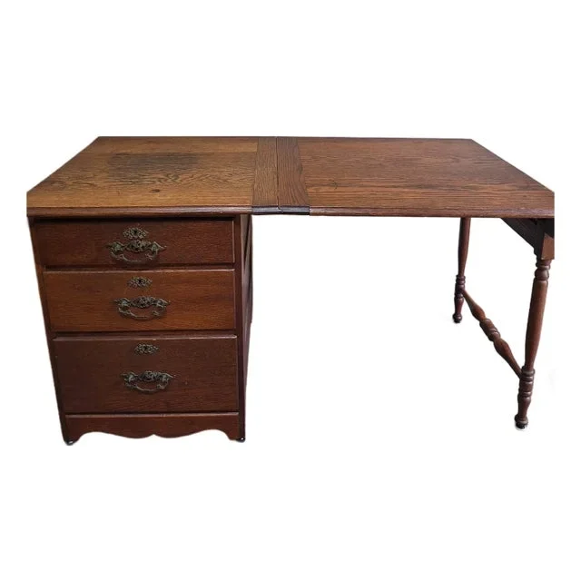 Antique Folding Oak Desk