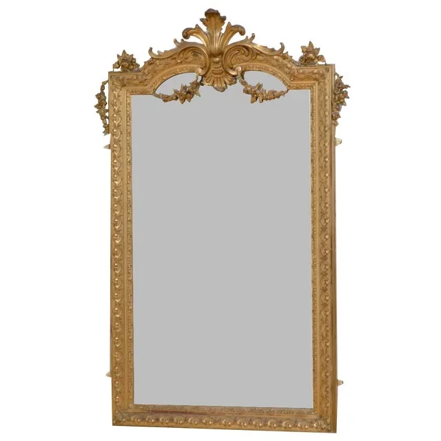 Antique French Giltwood Wall Mirror, 1880