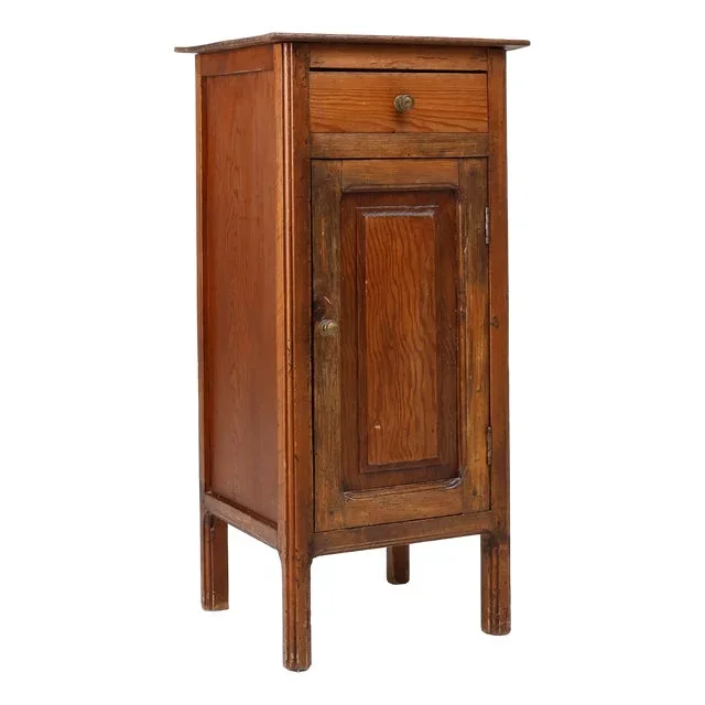 Antique French Nightstand in Pine Wood, 19th Century