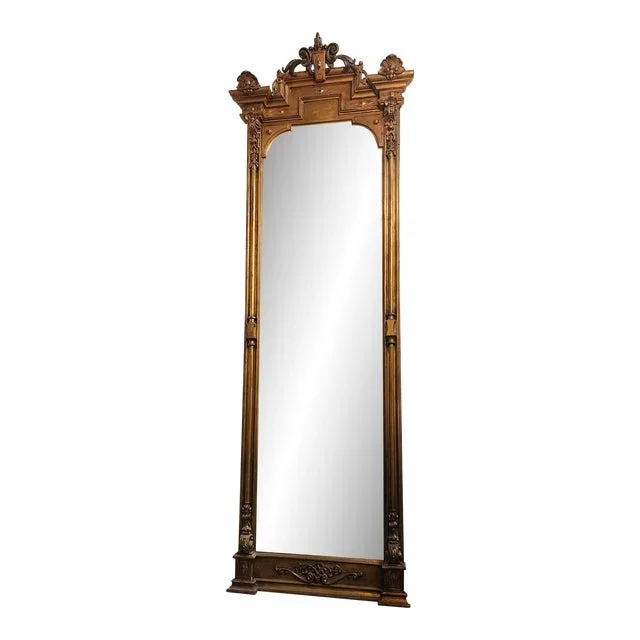 Antique Giltwood Diamond Dust Pier Mirror