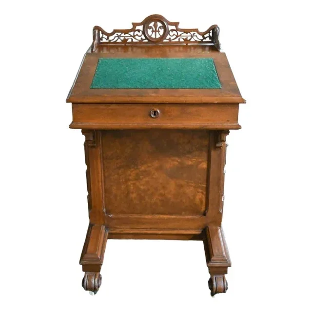 Antique Green Top Davenport Desk