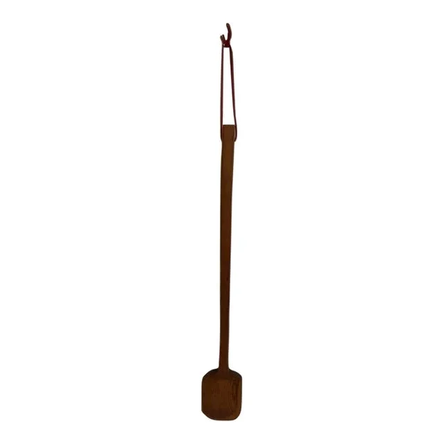 Antique Hand-Carved Wooden Paddle Spoon – Rustic Kitchen Tool