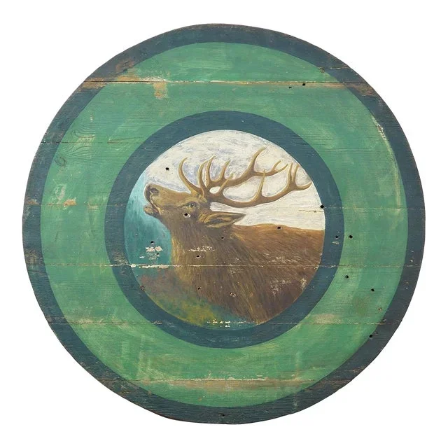 Antique Hand-Painted Shooting Target Plaque – Germany Ca. 1930