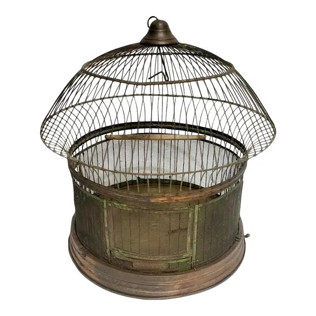 Antique Hendryx Brass Dome Bird Cage