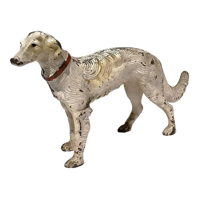 Antique Hubley Cast Iron Borzoi Wolfhound Dog Doorstop