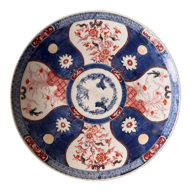 Antique Imari Porcelain Floral Decorated Charger Chop Plate