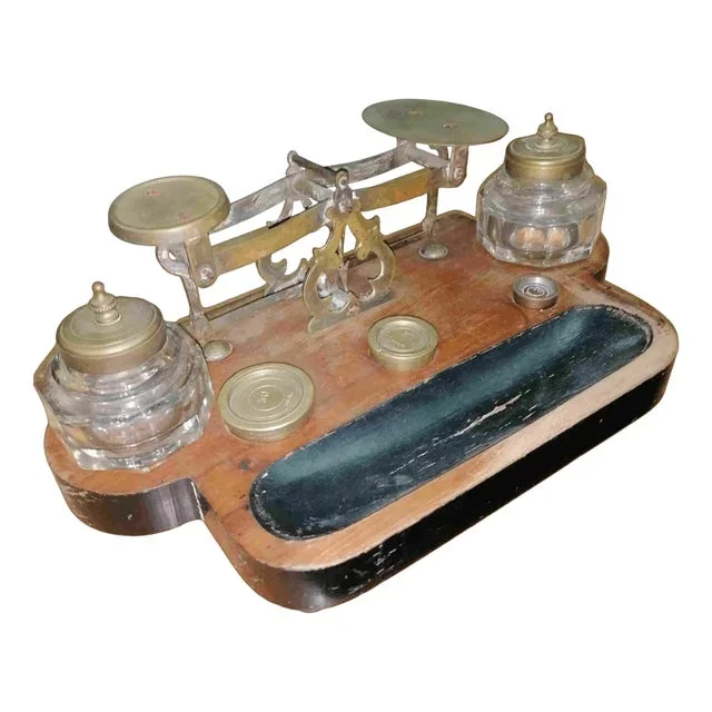 Antique Inkwell with Scales