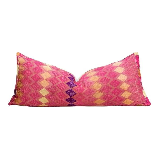 Antique Jaina Sindh Silk Pillow