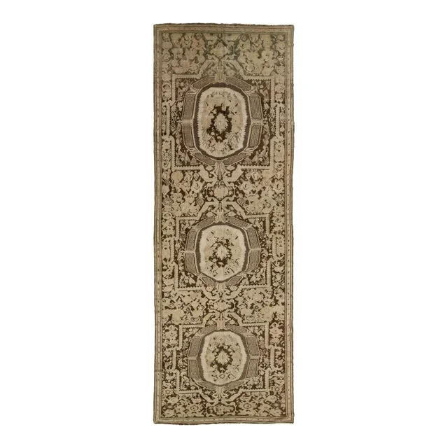 Antique Karabaugh Handmade Designed Wool Runner in Brown