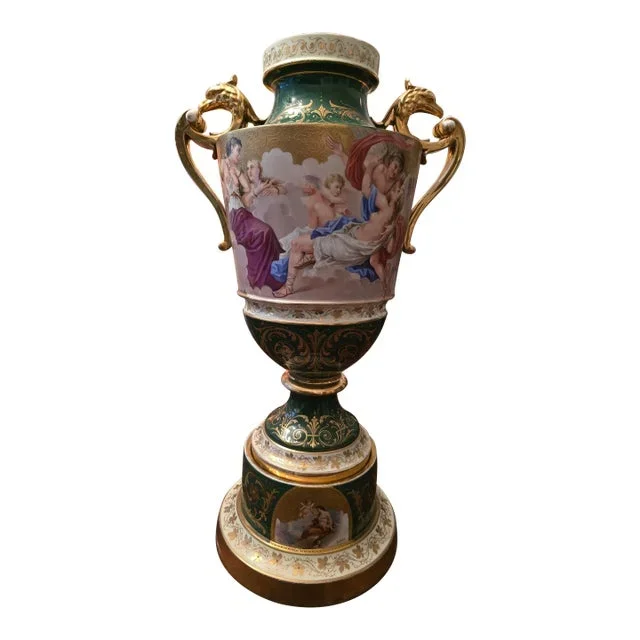 Antique Kpm Attributed Palace Porcelain Urn, Signed