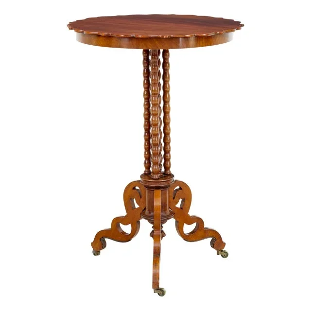 Antique Mahogany Bobbin Turned Occasional Table, 1890