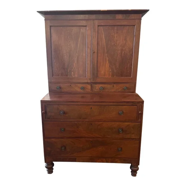 Antique Mahogany Cabinet With Secretary Desk