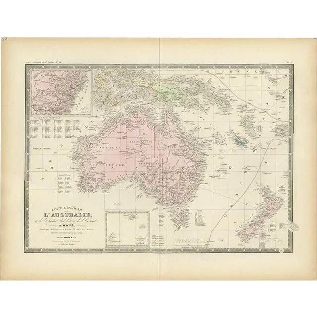 Antique Map of Australia by Levasseur, 1875