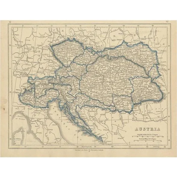 Antique Map of Austria by Lowry, 1852