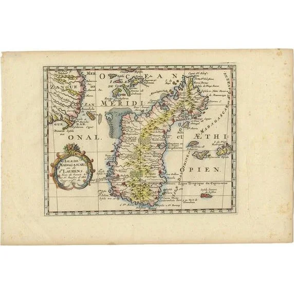 Antique Map of Madagascar attributed to N. Sanson, 1680