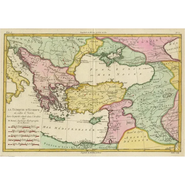 Antique Map of the Eastern Mediterranean and the Balkans, 1783
