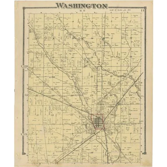 Antique Map of Washington County Ohio by Titus, 1871