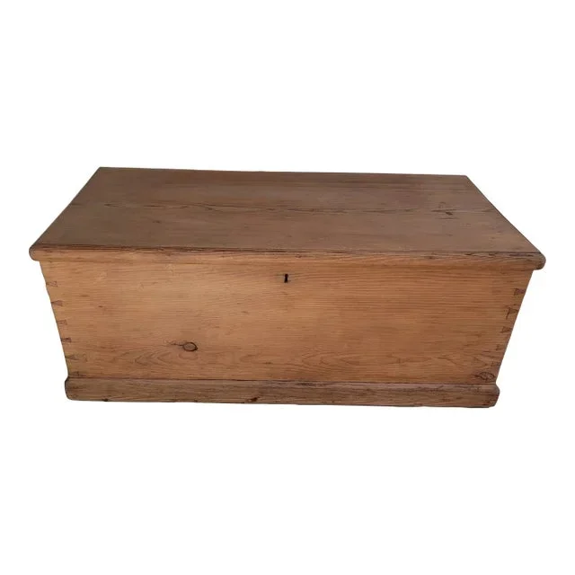 Antique Pine Trunk / Blanket Chest From England