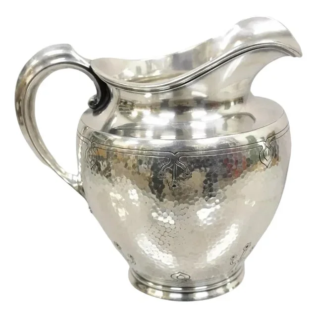 Antique Reed & Barton 5470 1/2 Arts & Crafts Silver Plated Water Pitcher