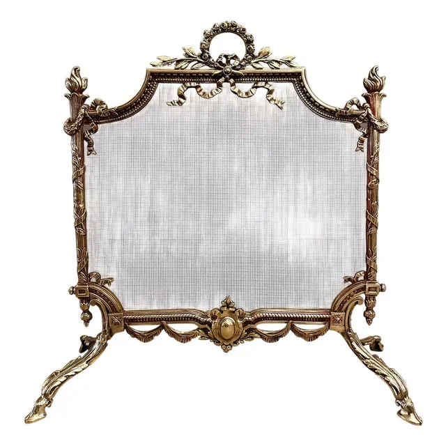Antique Regency Brass Fireguard, 1900s