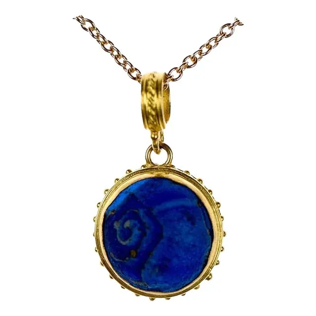 Antique Roman Blue Glass Charm Pendant