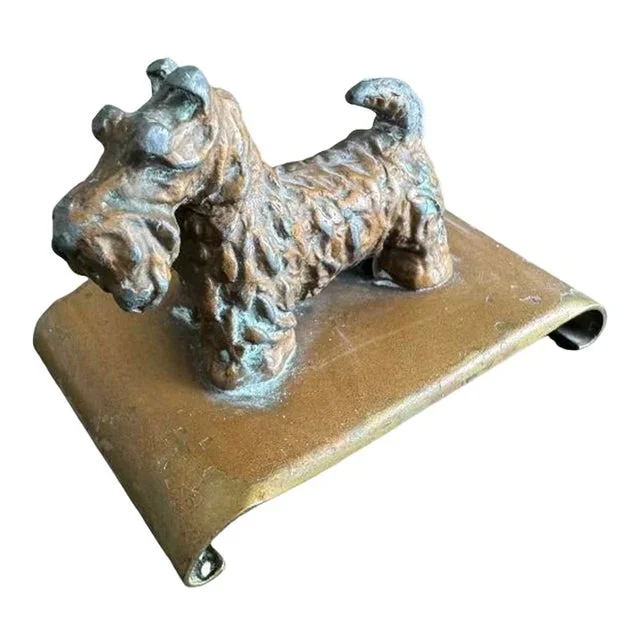 Antique Scottie McClelland Barclay Art Deco Miniature, Verdigris