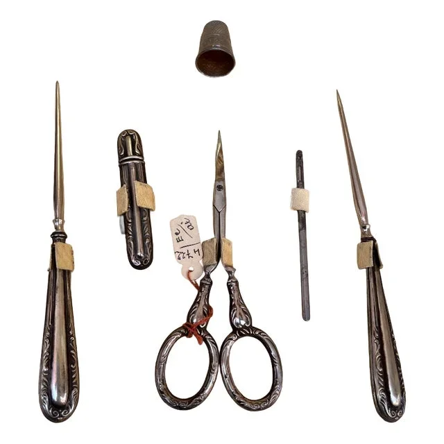 Antique Sewing Set, Set of 6