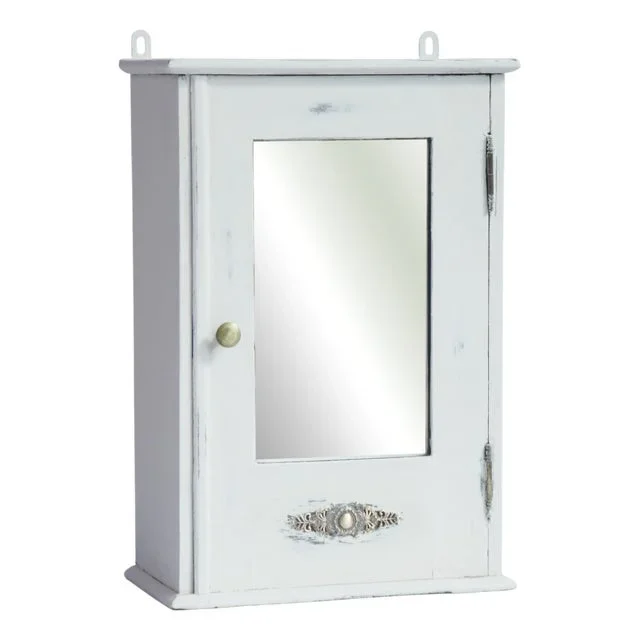 Antique Shabby White Mirror Medicine Cabinet