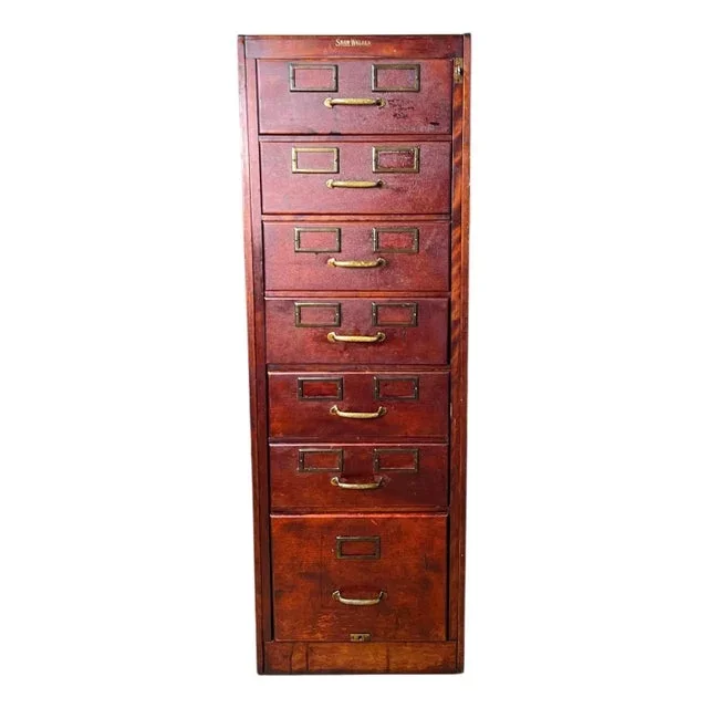 Antique Shaw Walker Card File Cabinet