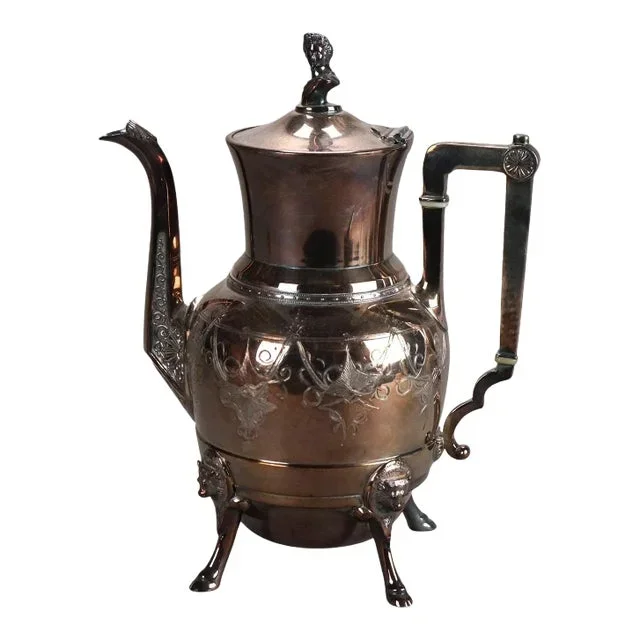 Antique Silver Plated Figural Teapot, Circa 1890