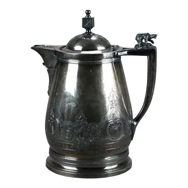 Antique Silver Plated Insulated Water Pitcher, Circa 1890