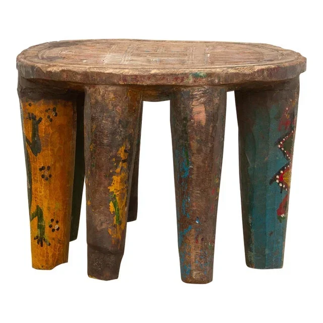 Antique Spider Carved Nupe Stool