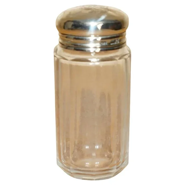 Antique Sterling Silver & Glass Crystal Trinket Jar from Thomas Ingleton, 1913