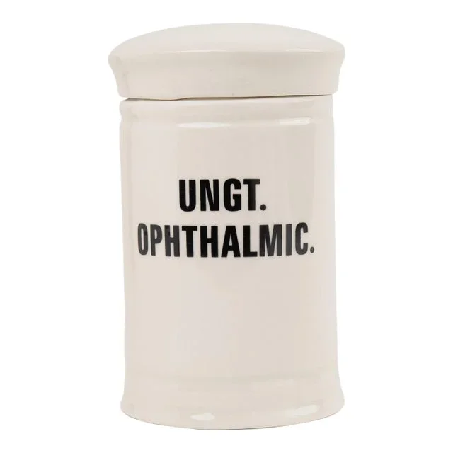 Antique-Style Ceramic Apothecary Jar With Lid – Ungt. Ophthalmic.