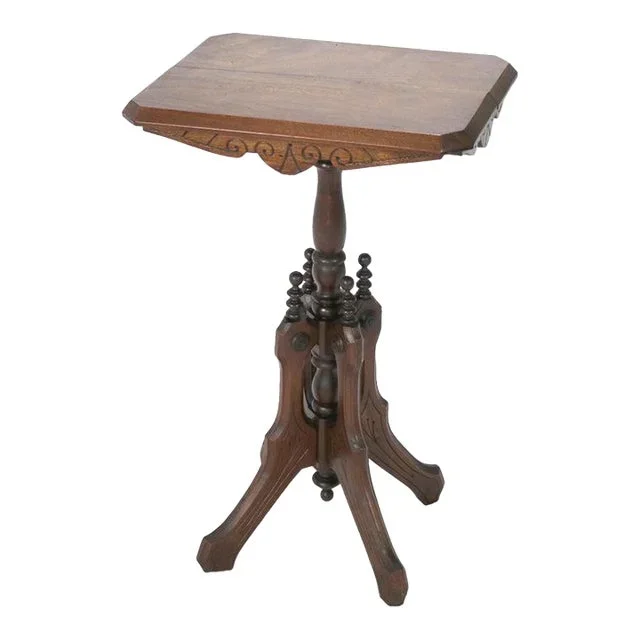 Antique Victorian Carved Mahogany Plant Stand C1890