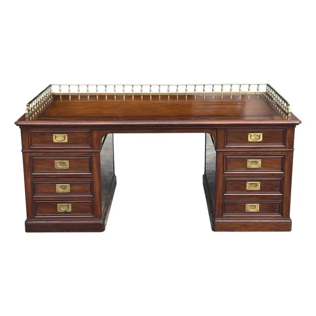 Antique Victorian Mahogany Campaign Desk, 1850
